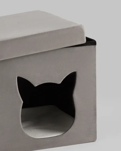 Пуф складной с ящиком Store Pet, антрацитовый УТ000038969 Stool Group на 1 , основание в стиле современный фото 3