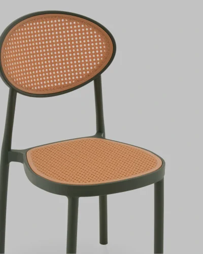 Стул Junie, пластиковый, зелёный УТ000040848 Stool Group, коричневый/пластик, ножки/металл/зелёный, размеры - *870**** фото 7