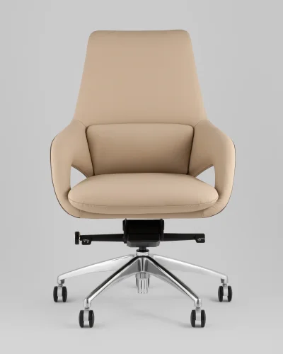 Кресло офисное TopChairs Reign, бежевый УТ000039416 Stool Group, бежевый/экокожа, ножки/металл/хром, размеры - *1090**** фото 2