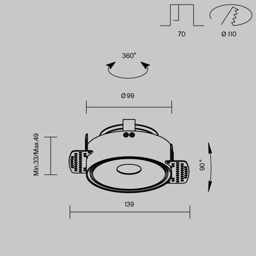 Светильник точечный LED Move DL060-9W3-4-6K-TRS-W Maytoni белый на 1 лампу, основание белое в стиле современный хай-тек для затирки круглый фото 10