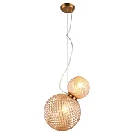 Светильник подвесной Patunia APL.301.16.02 Aployt янтарный 2 лампы, основание бронзовое в стиле современный выдувное