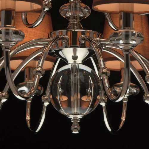 Люстра подвесная София 355013715 MW-Light коричневая на 15 ламп, основание хром в стиле классика  фото 10