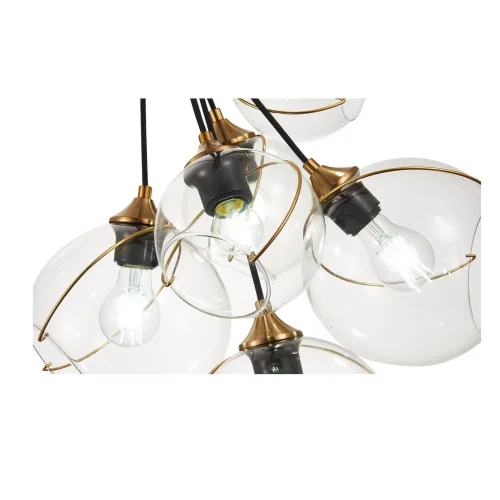 Светильник подвесной Satturo SLE103103-06 Evoluce прозрачный 6 ламп, основание золотое в стиле современный шар фото 4