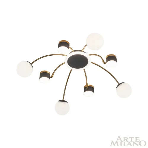 Люстра потолочная LED Ferrara-71040 271040/8 BK/GD Arte Milano белая на 1 лампу, основание чёрное в стиле современный хай-тек фото 3