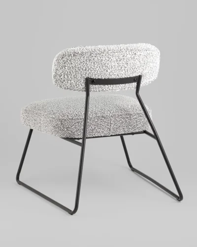 Кресло лаунж Kate, серый УТ000039357 Stool Group, серый/букле, ножки//чёрный, размеры - ****655*745мм фото 5