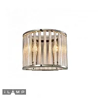 Бра Qeens W9501-2 NIC iLamp прозрачный 2 лампы, основание никель в стиле современный 