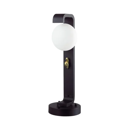 Парковый светильник Luma 5434/1F Odeon Light уличный IP54 чёрный на 1 лампу, плафон белый в стиле флористика скандинавский современный G9
