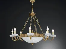 Люстра подвесная L 9111/8+3 Reccagni Angelo белая на 11 ламп, основание золотое в стиле классический 