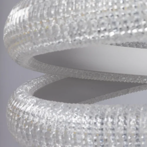 Люстра подвесная LED с пультом Оскар 510015401 DeMarkt белая на 1 лампа, основание белое в стиле современный хай-тек кольца с пультом фото 11