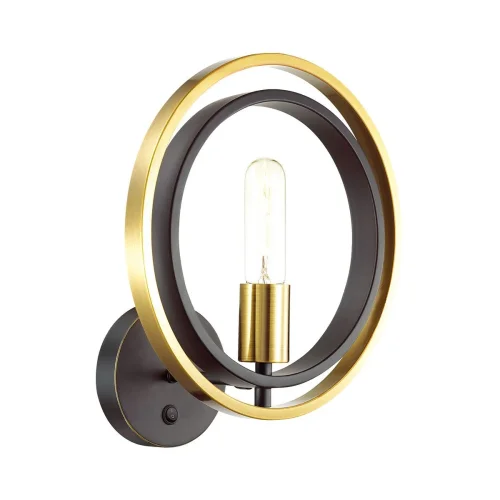 Бра с выключателем лофт Maeve 4401/1W Lumion золотой чёрный на 1 лампа, основание золотое чёрное в стиле лофт  фото 2