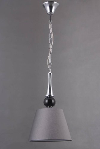 Светильник подвесной Percy VL1973P01 Vele Luce серый 1 лампа, основание хром в стиле арт-деко  фото 2