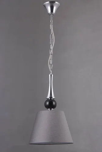 Светильник подвесной Percy VL1973P01 Vele Luce серый 1 лампа, основание хром в стиле арт-деко  фото 2
