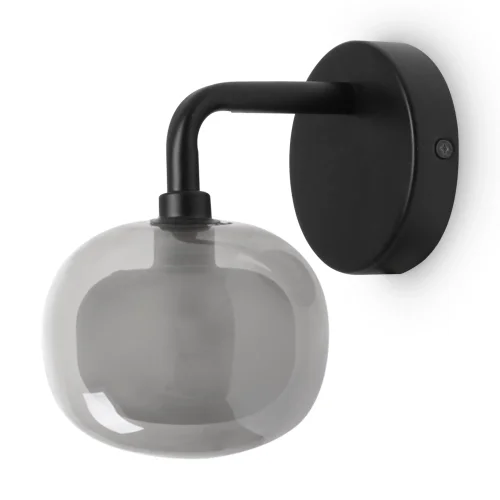 Бра Shimmer FR5435WL-01B Freya чёрный серый на 1 лампа, основание чёрное в стиле современный шар фото 2