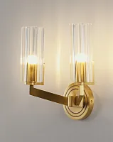 Бра Brass V11073-2W Moderli прозрачный на 2 лампы, основание золотое латунь в стиле современный американский 