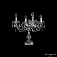 Настольная лампа 1402L/4/141-39 Ni Bohemia Ivele Crystal без плафона 4 лампы, основание прозрачное никель стекло хрусталь металл в стиле классический sp