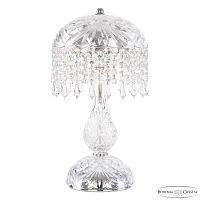 Настольная лампа 14781L1/22 Ni Drops Bohemia Ivele Crystal прозрачная 3 лампы, основание никель металл в стиле классика drops
