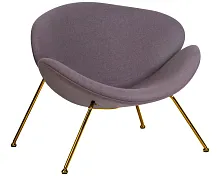 Кресло дизайнерское 72-LMO EMILY, цвет сиденья серый (AF7), цвет основания золото Dobrin, серый/ткань, ножки/металл/золотой, размеры - ****810*780