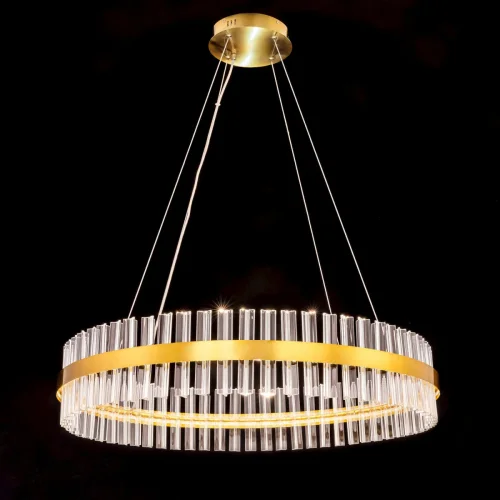 Люстра подвесная LED с пультом Рианна CL337083 Citilux прозрачная на 1 лампа, основание бронзовое в стиле современный с пультом фото 2