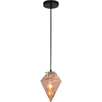 Светильник подвесной Cassiopea VL1154P01 Vele Luce янтарный на 1 лампу, основание чёрное в стиле современный выдувное