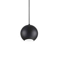 Светильник подвесной MR JACK SP1 BIG NERO Ideal Lux чёрный на 1 лампу, основание чёрное в стиле современный шар