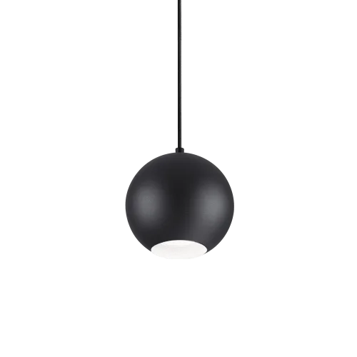 Светильник подвесной MR JACK SP1 BIG NERO Ideal Lux чёрный на 1 лампу, основание чёрное в стиле современный шар