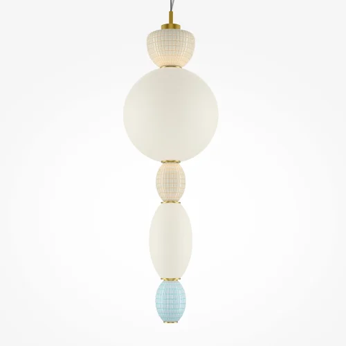Светильник подвесной LED Adore MOD297PL-L17BS3K Maytoni белый разноцветный на 1 лампу, основание латунь в стиле арт-деко современный шар выдувное фото 4