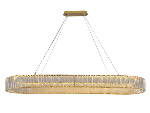 Люстра подвесная LED 8445/140 oval gold NEW Newport прозрачная на 1 лампу, основание золотое в стиле американский современный классический 