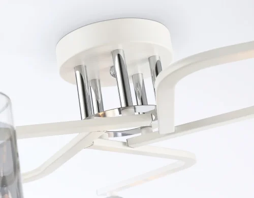 Люстра потолочная TR303219 Ambrella light серая прозрачная на 5 ламп, основание белое в стиле современный классический  фото 5