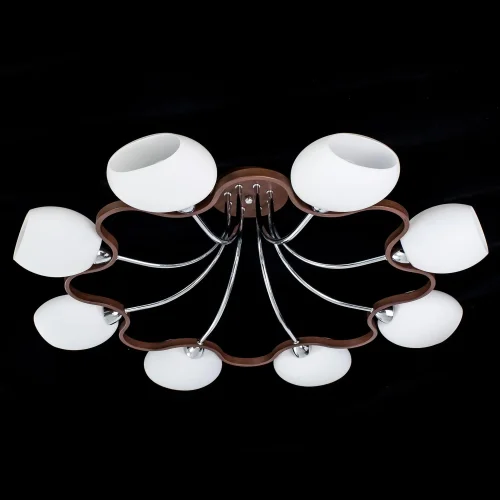 Люстра Октава потолочная CL131181 Citilux белая на 8 ламп, основание коричневое хром серое в стиле современный  фото 5
