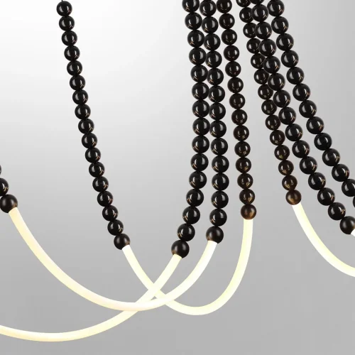 Люстра подвесная LED Monella 7149/70L Odeon Light чёрная на 6 ламп, основание чёрное в стиле современный классический паук бусы фото 5