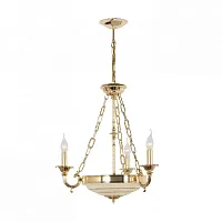 Люстра подвесная Pavia E 1.13.3 G Arti Lampadari белая на 3 лампы, основание золотое в стиле ампир классический 