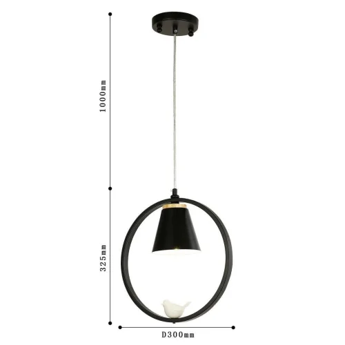 Светильник подвесной Uccello 2938-1P F-promo чёрный 1 лампа, основание чёрное в стиле кантри птички фото 2