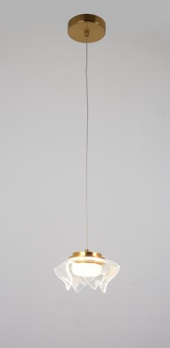 Светильник подвесной LED Ауксис 722012101 DeMarkt прозрачный 1 лампа, основание бронзовое в стиле флористика современный  фото 3