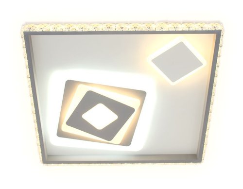 Люстра потолочная LED с пультом FA248 Ambrella light белая на 1 лампа, основание белое в стиле хай-тек квадраты с пультом