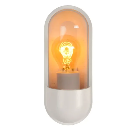 Настенный светильник уличный Capsule 29897/01/31 Lucide уличный IP65 белый на 1 лампу, плафон прозрачный в стиле классический E27 фото 3