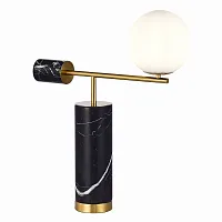 Настольная лампа Danese SL1008.404.01 ST-Luce белая 1 лампа, основание чёрное мрамор в стиле современный 