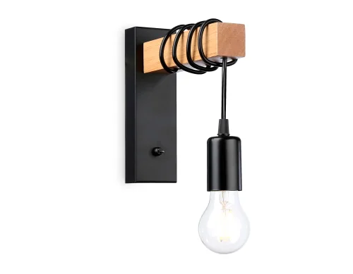 Бра TR8181 Ambrella light без плафона на 1 лампа, основание чёрное в стиле лофт 