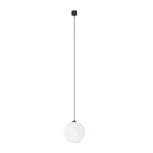 Светильник подвесной LED Luna P039PL-5W4K-20-B Maytoni белый 1 лампа, основание чёрное в стиле хай-тек современный шар