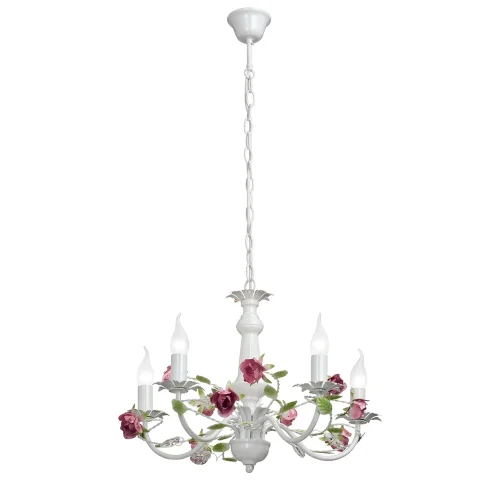 Люстра подвесная V1276/5 Vitaluce без плафона на 5 ламп, основание белое в стиле флористика 