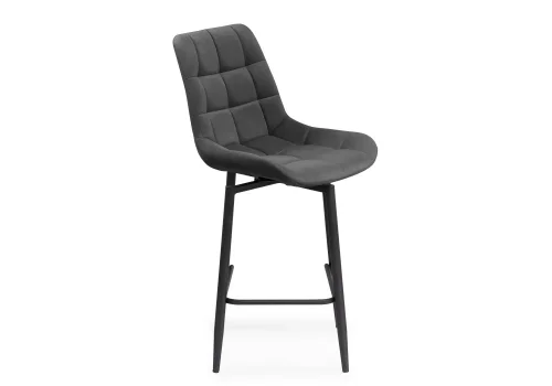Полубарный стул Алст К крутящийся темно-серый / черный 502127 Woodville, серый/велюр, ножки/металл/чёрный, размеры - ****500*580 фото 3