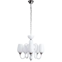 Люстра потолочная Lavinia A1404LM-5WH Arte Lamp белая на 5 ламп, основание белое в стиле современный 
