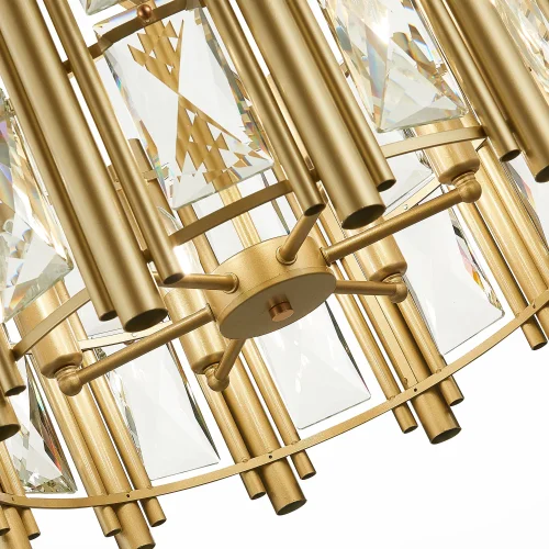 Люстра подвесная Corsia SL1623.203.06 ST-Luce янтарная на 6 ламп, основание бежевое матовое золото в стиле современный  фото 4