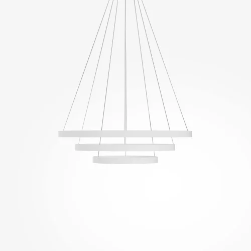 Люстра подвесная LED Rim MOD058PL-L100WK Maytoni белая на 1 лампу, основание белое в стиле современный хай-тек минимализм кольца фото 4