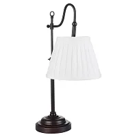 Настольная лампа MILAZZO LSL-2904-01 Lussole белая 1 лампа, основание коричневое металл в стиле современный 