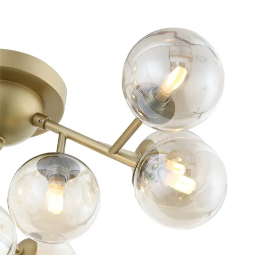 Люстра потолочная Pallеre SL438.202.12 ST-Luce прозрачная на 12 ламп, основание золотое в стиле современный шар фото 3
