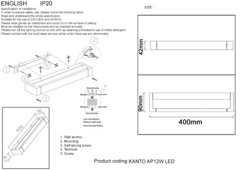 Бра ЛЕД KANTO AP12W LED BL Crystal Lux чёрный на 1 лампу, основание чёрное в стиле минимализм фото 4 Бра ЛЕД KANTO AP12W LED BL Crystal Lux чёрный на 1 лампу, основание чёрное в стиле минимализм фото 4