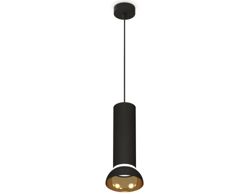 Светильник подвесной XP8192101 Ambrella light золотой чёрный 1 лампа, основание чёрное в стиле современный хай-тек трубочки