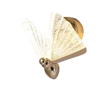 Бра LED Баттерфляй 08444,33 Kink Light прозрачный 1 лампа, основание золотое в стиле 10086 флористика бабочки