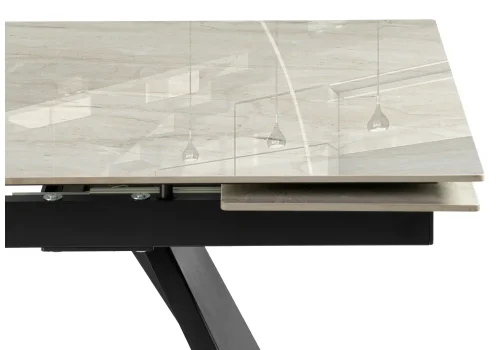 Керамический стол Хорсборо 140(200)х80х79 dyna fantasico grey / черный 588009 Woodville столешница бежевая из керамика фото 3