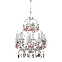 Люстра подвесная V1239/8 Vitaluce без плафона на 8 ламп, основание белое в стиле флористика 